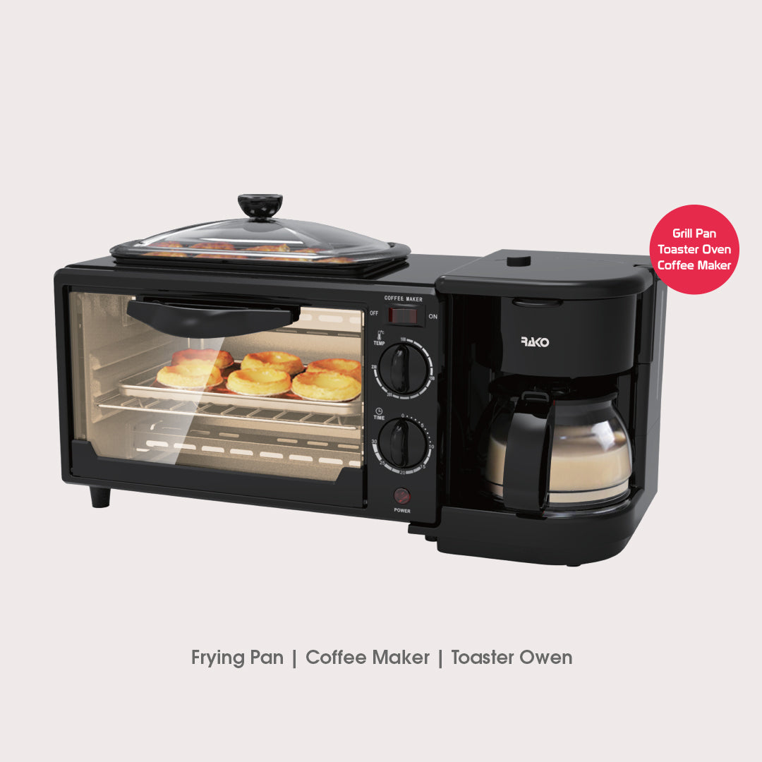 Rako 3 in1 Breakfast Maker - Fying Pan ,Coffee Maker ,Toaster Oven Rako 3 in1 Breakfast Maker - Fying Pan ,Coffee Maker ,Toaster Oven